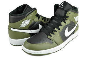 yiCL GAW[_ 1 ~bh ubN zCg ~fBAI[u ZCzNIKE AIR JORDAN 1 MID blk/wht-medium olive-sail dq8426-092