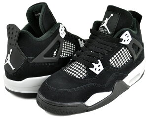 お得な割引クーポン発行中!!【ナイキ エアジョーダン 4 レトロ ガールズ】NIKE AIR JORDAN 4 RETRO (GS) WHITE THUNDER black/white-black fq8213-001 ブラック ホワイト スニーカー AJ4 ホワイトサンダー