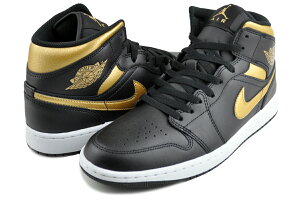 iCL GAW[_ 1 ~bh ubN ^bNS[h zCg NIKE AIR JORDAN 1 MID blk/metallic gold-wht dq8426-071