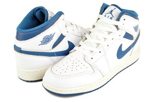 iCL GAW[_ 1 ~bh SE GS zCg C_XgAu[ ZC NIKE AIR JORDAN 1 MID SE(GS) wht/industrial blue-sail fn7432-141