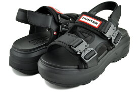 ハンター ユニセックス シティ リベル ネオ レザー バックル サンダル ブラック HUNTER U CITY REBEL NEO LEATHER BUCKLE SANDAL BLACK ufd3109lea-blk
