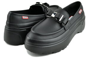 ハンター ウィメンズ リファインド エクスプローラー フラットフォーム メタル ボウ ローファー ブラック HUNTER W REF EXPLORER FLAT FORM METAL BOW LOAFER BLACK wff3104lea-blk