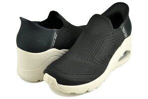 XPb`[Y Em EFbW LbLO jbg XbvCY ubN SKECHERS UNO WEDGE-KICKIN KNIT SLIP-INS BLACK 177523-blk