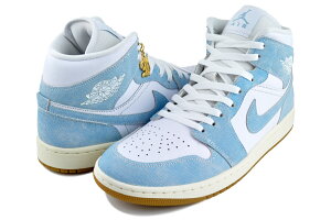 yiCL EBY GAW[_ 1 ~bh SE fj zCg EH[u[ ZCzNIKE WMNS AIR JORDAN 1 MID SE DENIM wht/worn blue-sail hq2005-100