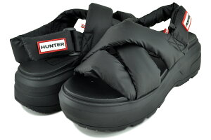 n^[ jZbNX VeB x pth NXI[o[ T_ ubN HUNTER U CITY REBEL PUFFED CROSSOVER SANDAL BLACK ufd3116nyl-blk
