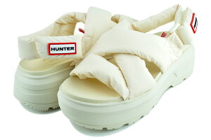 n^[ jZbNX VeB x pth NXI[o[ T_ LoXN[ HUNTER U CITY REBEL PUFFED CROSSOVER SANDAL CANVAS CREAM ufd3116nyl-ccr