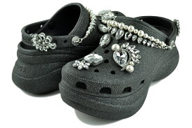 [最短即日発送!! & お得なクーポン!!] クロックス ベイ ウェディング グリッター クロッグ ブラック crocs BAE WEDDING GLITTER CLOG BLACK
