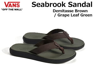 �yVANS/���@���Y�z �����K�i�� Seabrook Sandal �V�[�u���b�N �T���_�� �r�[�`�T���_�� �r�[�T�� �T�[�t �j�� ���� �����Y ���f�B�[�X �o���Y Demitasse Brown / Grape Leaf Green �f�~�^�X �u���E�� �O���[�v
