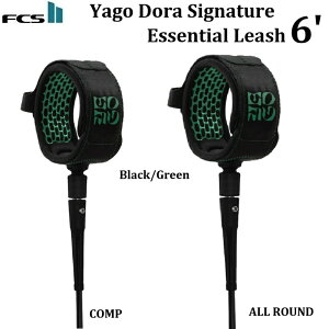 �y�������K�i�E�������� �z 2026 FCS LEASH 6' YOGO DORA ���[�V���R�[�h 6�t�B�[�g Signature Comp Essential All Round �G�t�V�[�G�X ���S �h�� �R���v �I�[�� ���E���h Black Green �u���b�N �O���[�� �T�[�t�B��
