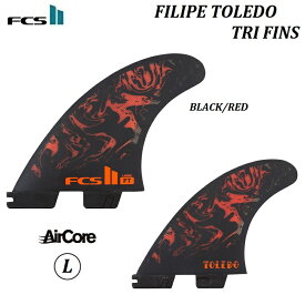 【 国内正規品・送料無料 ・キーリングプレゼント 】 2024 FCS II FIN FT PC Tri Set L - LARGE フィリッペ トレド シグネチャー BLACK / RED エフシーエス フィン 2 ツー Filipe Toledo signature FCS2 FCSII サーフィン SURF PERFORMANCE CORE ブラック レッド