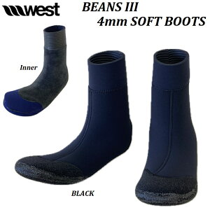 y Z[ / SALE zy  z 2024 / 2025 WEST WETSUITS 4mm BEANS SOFT BOOTS III r[Y \tg u[c 3 EFXg EFbgX[c Eh 4.0mm SOCKS \bNX ^Cv SOX TYPE h Y made in japan u