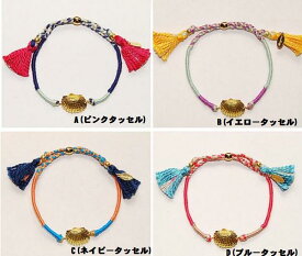 【marihoja/マリホジャ】 《スマートレター(メール便)指定で全国一律送料180円》 gold marisco bracelet コットン シェルパーツ タッセル ブレスレット 記念日 プレゼント オススメ ギフト 【ラッピング無料】