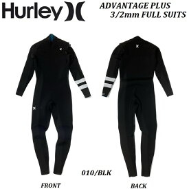 【即納可能】正規品 ジャパンフィット【 メンズ 】2023 HURLEY WETSUITS ハーレー ウェットスーツ ADVANTAGE PLUS 3/2 mm FULL SUIT BLK 010 Black アドバンテージ シャージ フルスーツ ブラック 黒 ジャーフル 大人 男性 既成品 つるし オススメ JAPAN FIT MZFLAD23