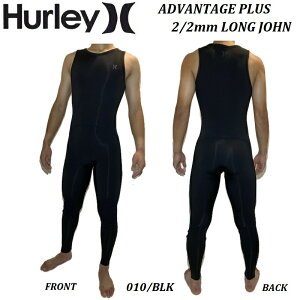 【 正規品 ジャパンフィット 】メンズ 2025 HURLEY WETSUITS ロングジョン ハーレー ウェットスーツ MENS ADVANTAGE PLUS 2/2MM LONG JOHN BLK 010 Black ジャージ ブラック 黒 ショートスリーブ 大人 男性 JAPAN FIT