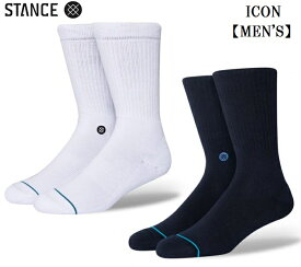 【STANCE/スタンス】 ◆国内正規品◆ 《スマートレター(メール便)指定/送料無料(1足まで可)》ICON アイコン S/22.0-24.5cm M/24.0-26.0cm L/25.5-29.0cm メンズ 男性用 クルーソックス ソックス 靴下 WHITE/BLACK ホワイト 白 DARK NAVY ダークネイビー M311D14ICO