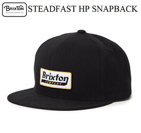 【 BRIXTON / ブリクストン 】 【国内正規品】 2022 STEADFAST HP SNAPBACK BLACK ブラック 黒 キャップ 帽子 スナップバック ハット フラットビル メンズ レディース CAP サーフィン スケートボード スノーボード 10981
