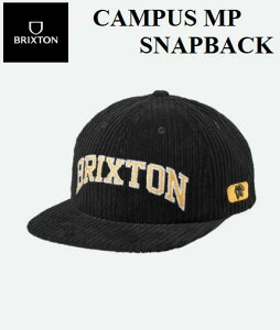 �y BRIXTON / �u���N�X�g�� �z �y�������K�i�z 2022 CAMPUS MP SNAPBACK BLACK �u���b�N �� �L���b�v �X�q �X���C�h�o�b�N �n�b�g �t���b�g�r�� �R�[�f�����C �����Y ���f�B�[�X CAP �T�[�t�B�� �X�P�[�g