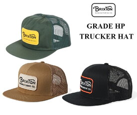【 BRIXTON / ブリクストン 】 【国内正規品】 GRADE HP TRUCKER HAT キャップ 帽子 スナップバック ハット フラットビル メンズ レディース CAP サーフィン スケートボード スノーボード TREKKING GREEN/TREKKING GREEN SAND/SAND BLACK/ORANGE/WHITE 11645