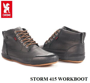 SALE �yCHROME / �N���[���z �y���K�i�z STORM 415 WORKBOOT �X�g�[�� ���[�N�u�[�c ���U�[ �C �V���[�Y �X�j�[�J�[ �A�E�g�h�A�u�[�c ���o�[�u�[�c CHROME STORM �����Y �h�� ���S���� BLACK LEATHER/GUM FW128