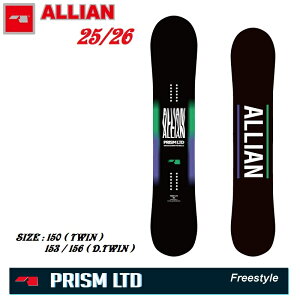 {Kiyz{[hobOv[g 2025 - 2026 y ALLIAN SNOWBOARDS z PRISM LTD 150 153 156 ACA Xm[{[h vY ~ebh 25-26 25/26 TWIN cC t[X^C t[C