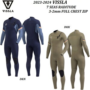 【 日本正規品 】【 メンズ 】2024 春夏 VISSLA WETSUITS 7 Seas RADITUDE Full Chest Zip 3-2 mm 3/2 DKN DKK ダーク ネイビー カーキ ブルー セブンシーズ ウェット スーツ ジャージ フルスーツ ヴィスラ 大人 男