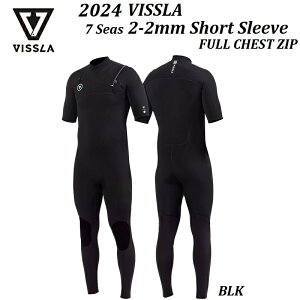 【 日本正規品 】【 メンズ 】2025 VISSLA WETSUITS 7 Seas 2/2 SS Full Suit 2mm×2mm BLK BLACK セブンシーズ ウェット スーツ ジャージ シーガル ブラック ヴィスラ ショート スリーブ フル SHORT SLEEVE SEAGULL 大