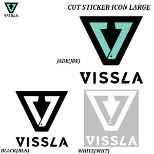 y VISSLA / BX z yKiz s`OX֎w/Sꗥ180~t CUT STICKER ICON LARGE LTCY JADE BLACK WHITE JDE BLK WHT CUTTING LOGO MARK Jbg ACR JbeBO XebJ[ S }