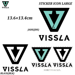 y VISSLA / BX z yKiz s`OX֎w/Sꗥ180~t STICKER ICON LARGE LTCY JADE BLACK JDE BLK LOGO MARK XebJ[ ACR [W S }[N V[ x rX WF