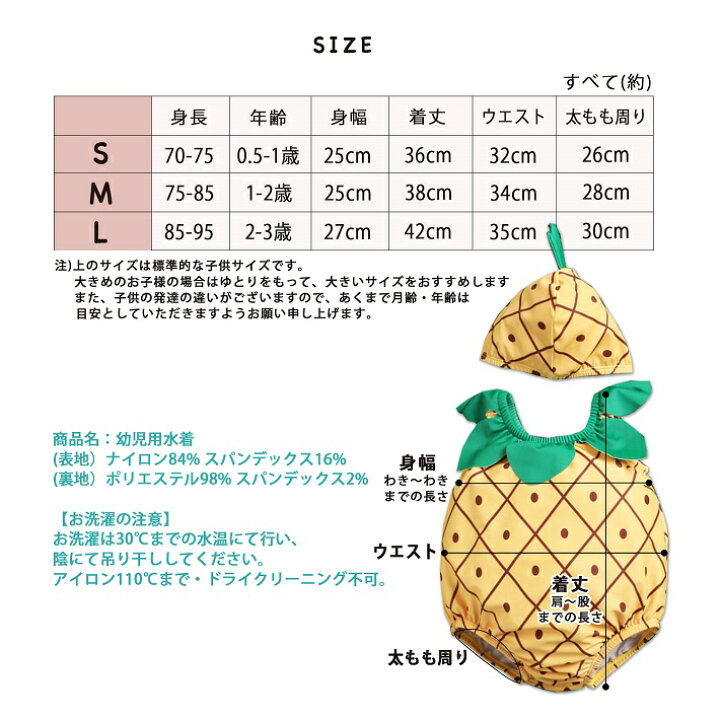 楽天市場 子供 水着 女の子 ワンピース パイナップル パイン 帽子 キャップ フルーツ 果物 セット リンクコーデ お揃い プール 海 マリンレジャー 赤ちゃん 幼児 女児 出産祝い ギフト 水着 送料無料 幼児用水着パイン ベビー キッズ 専門店 Luanababy