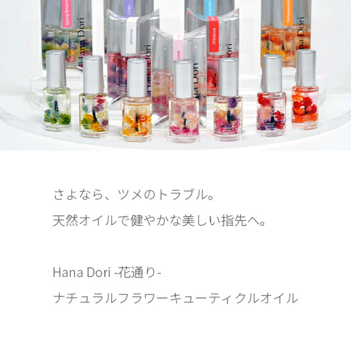 楽天市場 キューティクルオイル 花通り ナチュラルフラワー ネイルオイル 100 天然由来成分 マニキュアタイプ スクワラン ひまわり油 保湿成分 日本製 ネイルケア ハンドケア Hanadori Luastyle ルーアスタイル
