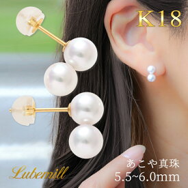 パール ピアス あこや真珠 18k ライン パールピアス レディース 2連 バー イヤリング 18金 k18 ラインピアス 小ぶり シンプル 女性 入学式 ギフト おしゃれ カジュアル 2連ピアス 七五三