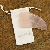 カッサ ポーチ付き 【ローズクォーツ】 LUCAS　ルカス フェイシャルアップ　マッサージ　リンパ　ツボ刺…