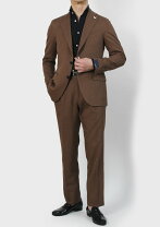 美品】LARDINI ラルディーニスーツ ブラウン イージーウェア メンズ 