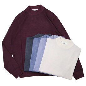 クルチアーニ / Cruciani / モックネック ハイゲージ ニット / 27ゲージメリノ / ガーメントダイ（製品染め） / JU4503-10LM2【全5色】【SALE 20】