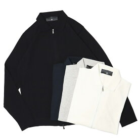 フィリッポ デ ローレンティス / FILIPPO DE LAURENTIIS / Φファイ / シャツ襟 ZIP UP ニット / カーディガン / ハイゲージコットンニット / FP0MLS 【ホワイト/グレー/ネイビー/ブラック】