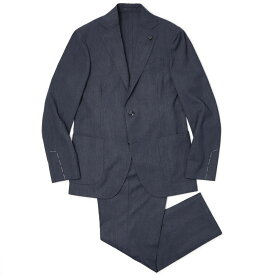 ラルディーニ / LARDINI / イージーウェアスーツ / EASY WEAR SUIT / 3B段返りワンプリーツ スーツ / ストレッチテクノフランネル / ウエストゴム / JC091AQ-AAEL65705 【830.ネイビー】【SALE 20】