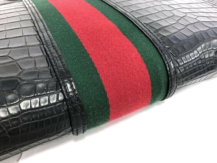 楽天市場】GUCCI グッチ リアルクロコハンドバッグ 459205 ブラック 