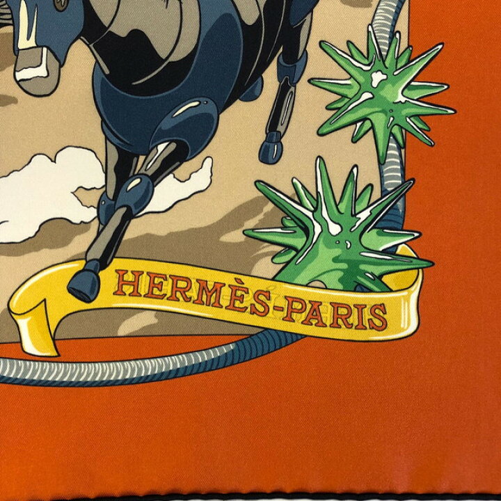 楽天市場】HERMES エルメス スカーフ カレ ダブルフェイス90 野生馬II 