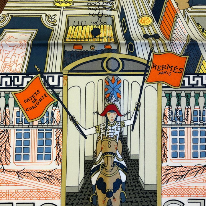 楽天市場】HERMES エルメス スカーフ カレ 90 OBJETS DE CURIOSITE 