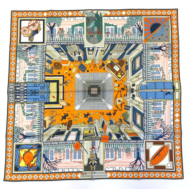 楽天市場】HERMES エルメス スカーフ カレ 90 OBJETS DE CURIOSITE  