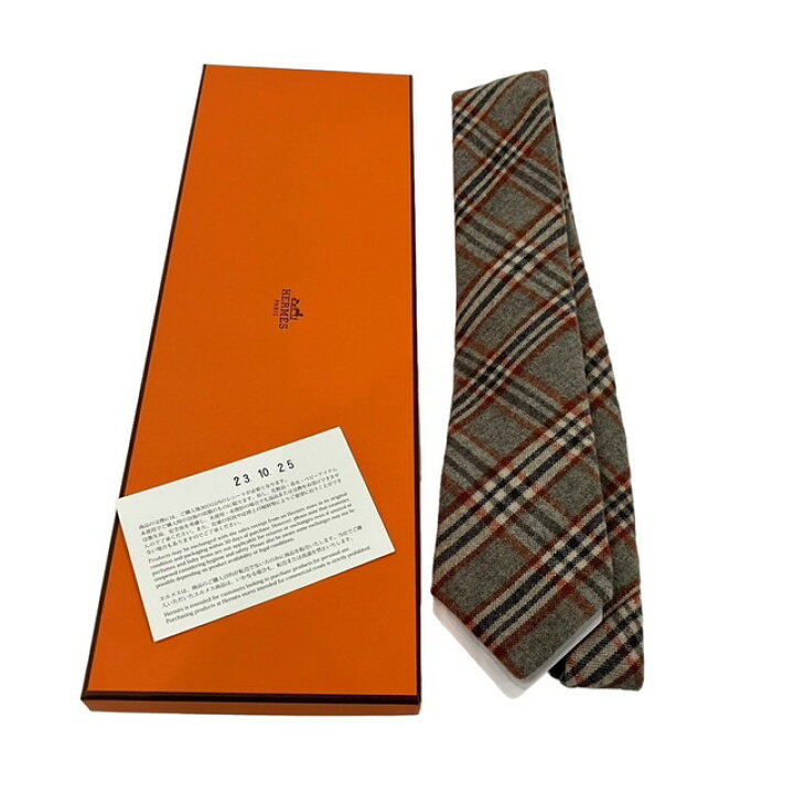 楽天市場】HERMES エルメス ネクタイ 7cm ウィークエンド チェック柄 