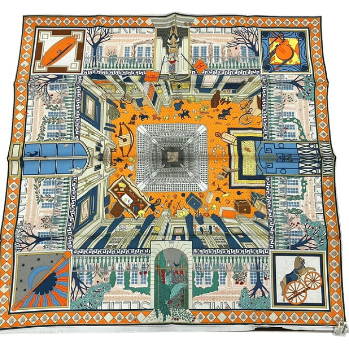 楽天市場】HERMES エルメス スカーフ カレ 90 OBJETS DE CURIOSITE 