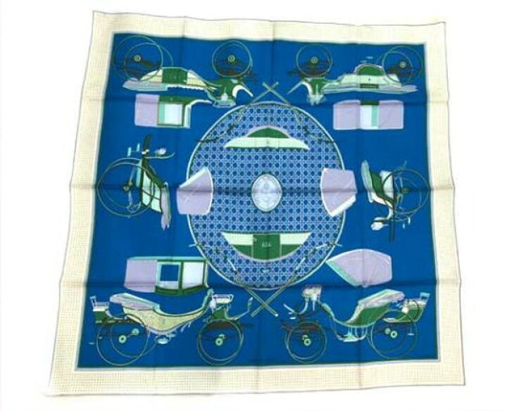 楽天市場】HERMES エルメス カレ90 スカーフ Les Voitures  