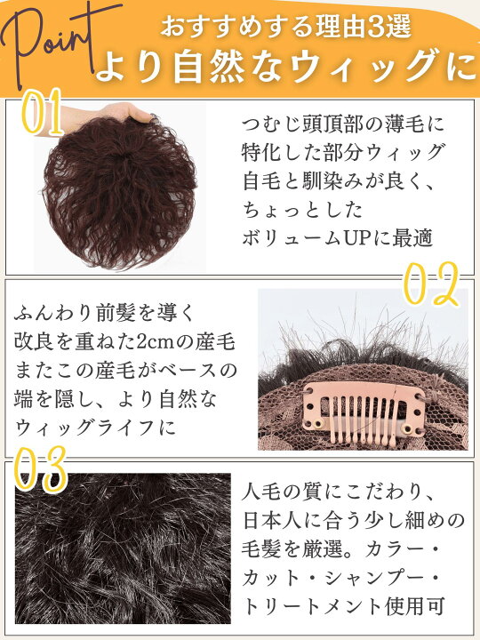 楽天市場】部分ウィッグ ヘアピース メンズ レディース カール 