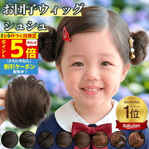 【10/10限定 ポイント5倍】 お団子 ウィッグ シュシュ ストレート お団子ウィッグ ポイントウィッグ 子供 キッズ