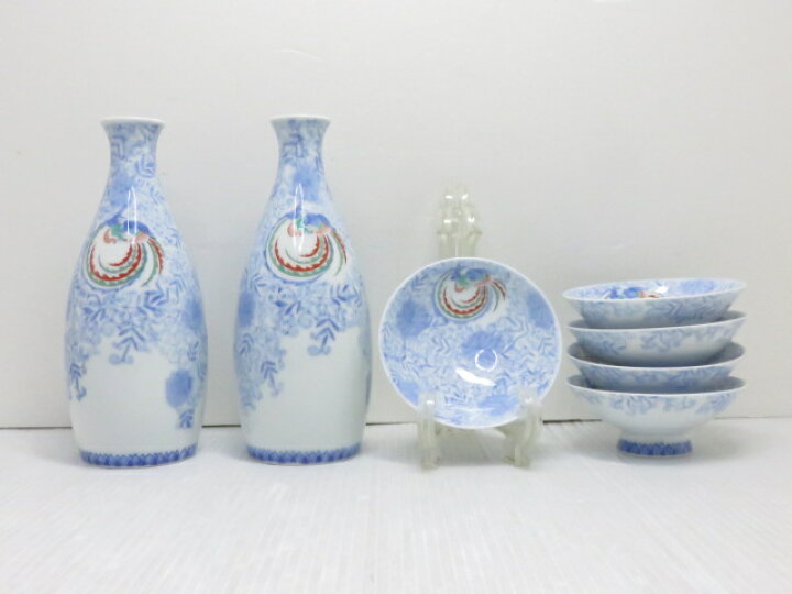 楽天市場】【未使用展示品】 深川製磁 竜鳳凰唐草 大酒器揃 徳利2本 盃 