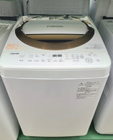 【中古品】 東芝 TOSHIBA 電気洗濯機 ZABOON 洗濯容量6.0kg AW-6D6 2019年製 ○YR-16107○