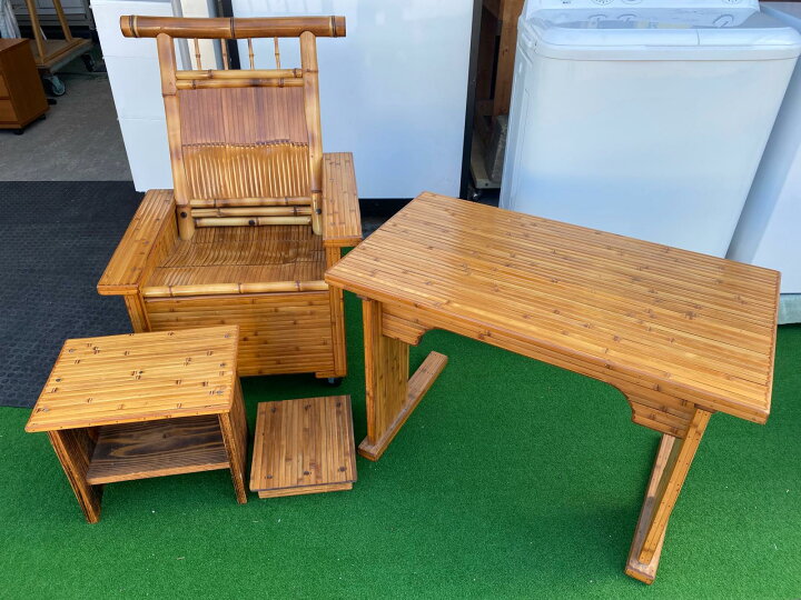楽天市場】【中古品】梅里竹芸 竹製 家具 健康テーブル 健康イス 4点 