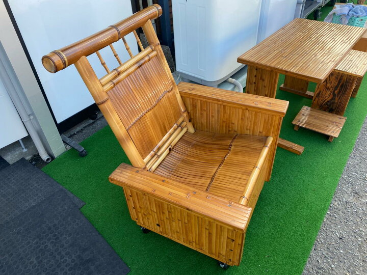 楽天市場】【中古品】梅里竹芸 竹製 家具 健康テーブル 健康イス 4点 