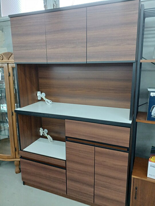 楽天市場】【中古品】レンジボード付き食器棚 キッチンボード W1163mm 